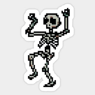 Dancing Skeleton 8 Bit Pixel Art Sticker